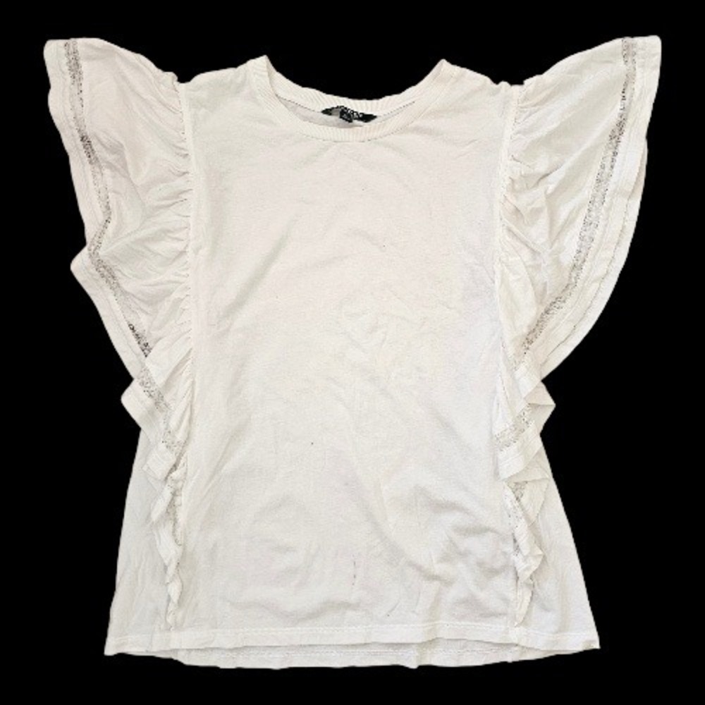 Ralph Lauren Cottagecore Boho Poetcore Cotton Laced Accent Sleeves T-shirt szXL‎